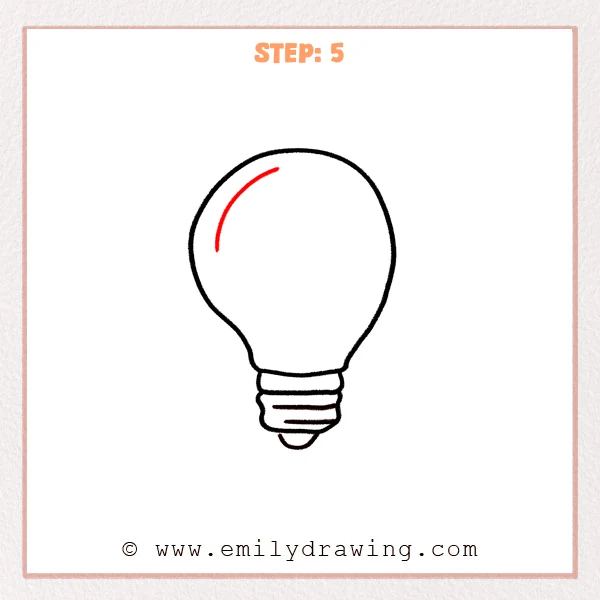 how to draw a light bulb - Step 5